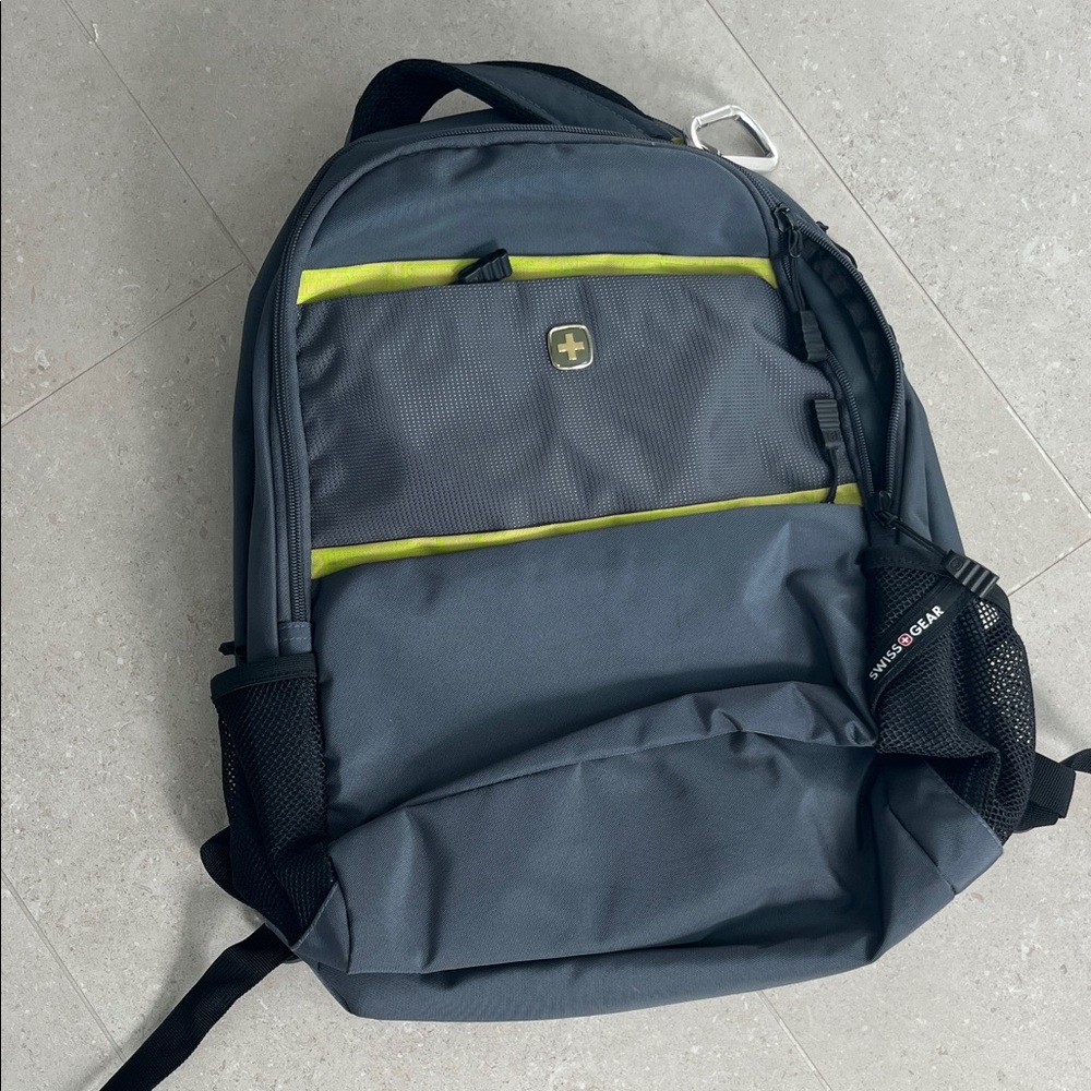 SwissGear Charcoal Backpack with Lime Accents